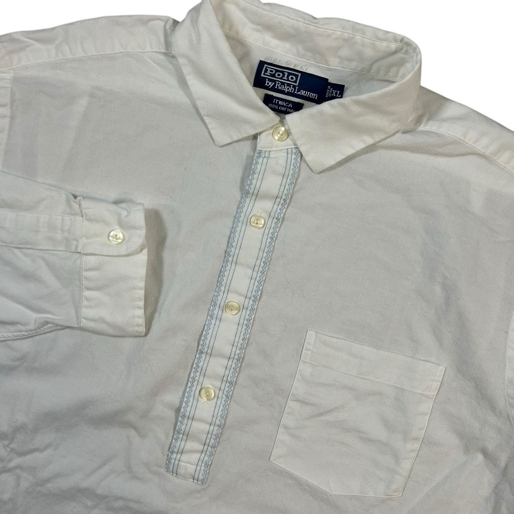 Polo Ralph Lauren Vintage Itwaca Popover‎ Shirt Size XL Long Sleeve
